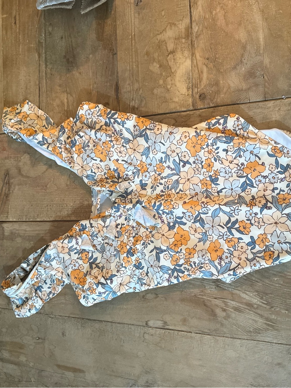 Cupshe Yellow & Blue Floral One-Piece Swimsuit